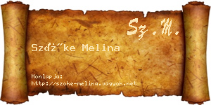 Szőke Melina névjegykártya