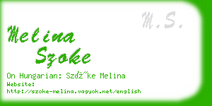 melina szoke business card